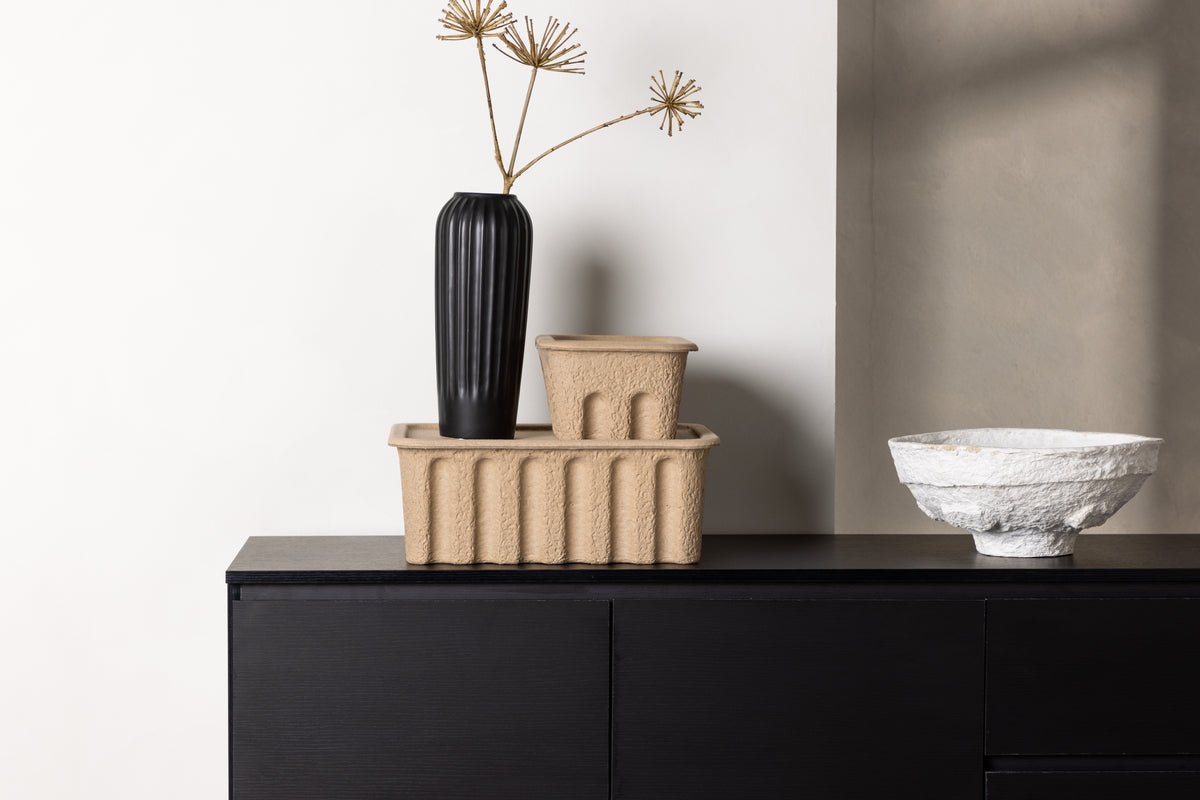 Designer TV-Lowboard Modano – Schwaarz matt oder Walnussoptik