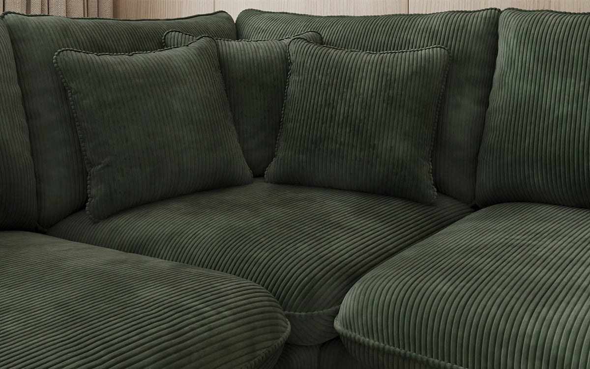 Designer-Ecksofa Laguna mat Metallféiss a Cord