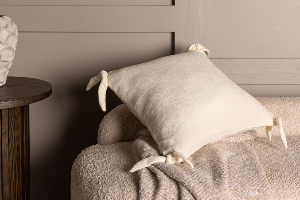 Këssenbezuch Ambiente - 40x40 cm a Béis, Donkelgréng a Wäiss