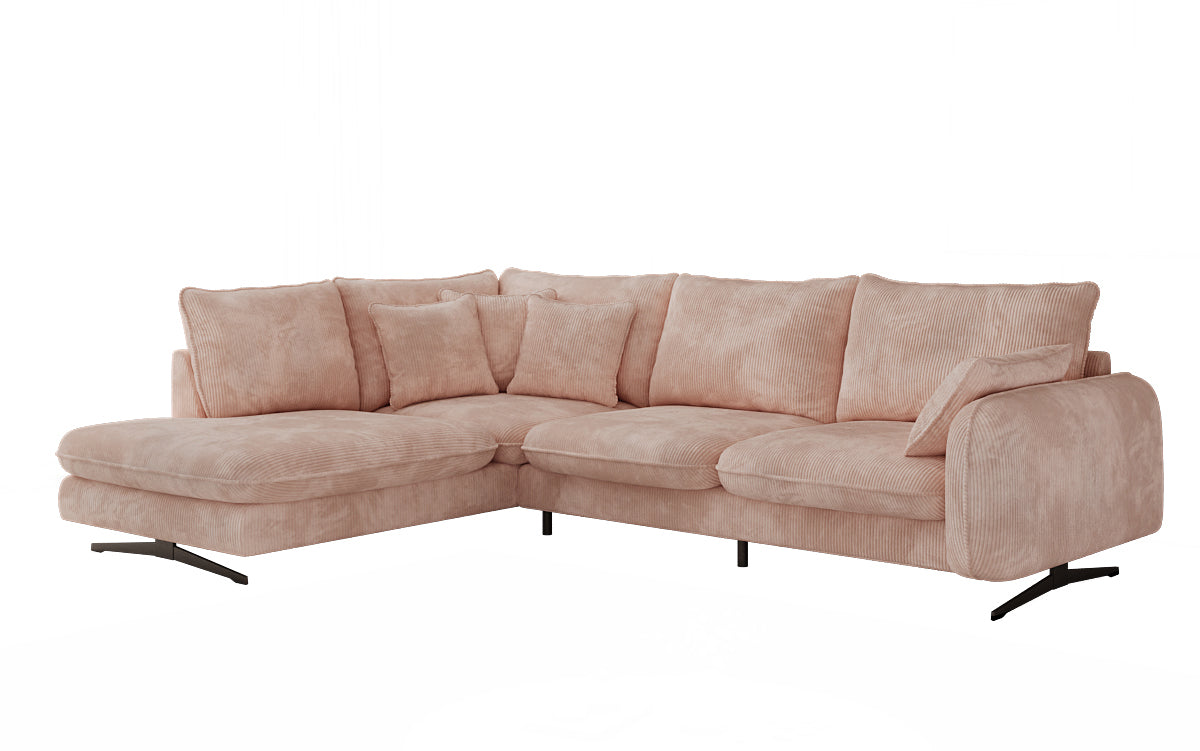 Designer-Ecksofa Laguna mat Metallféiss a Cord