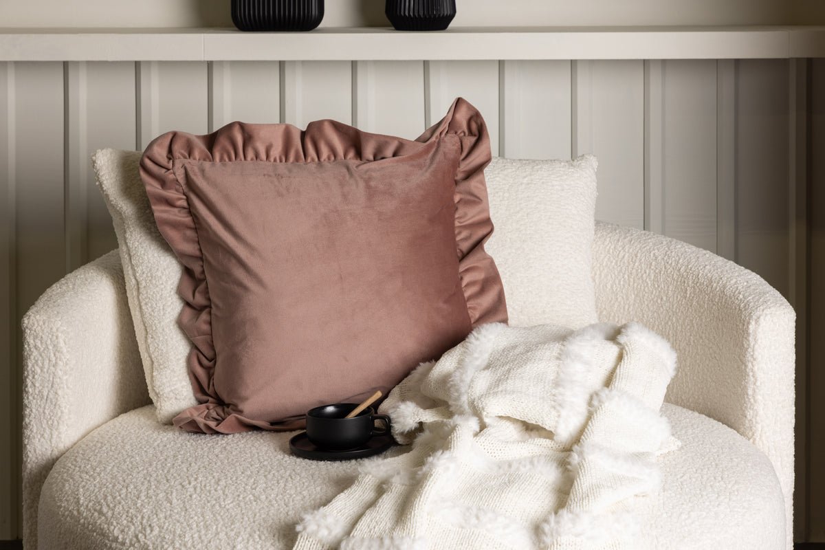 Këssenbezuch Essence - 50x50 cm a Béis, Rosa an Wäiss