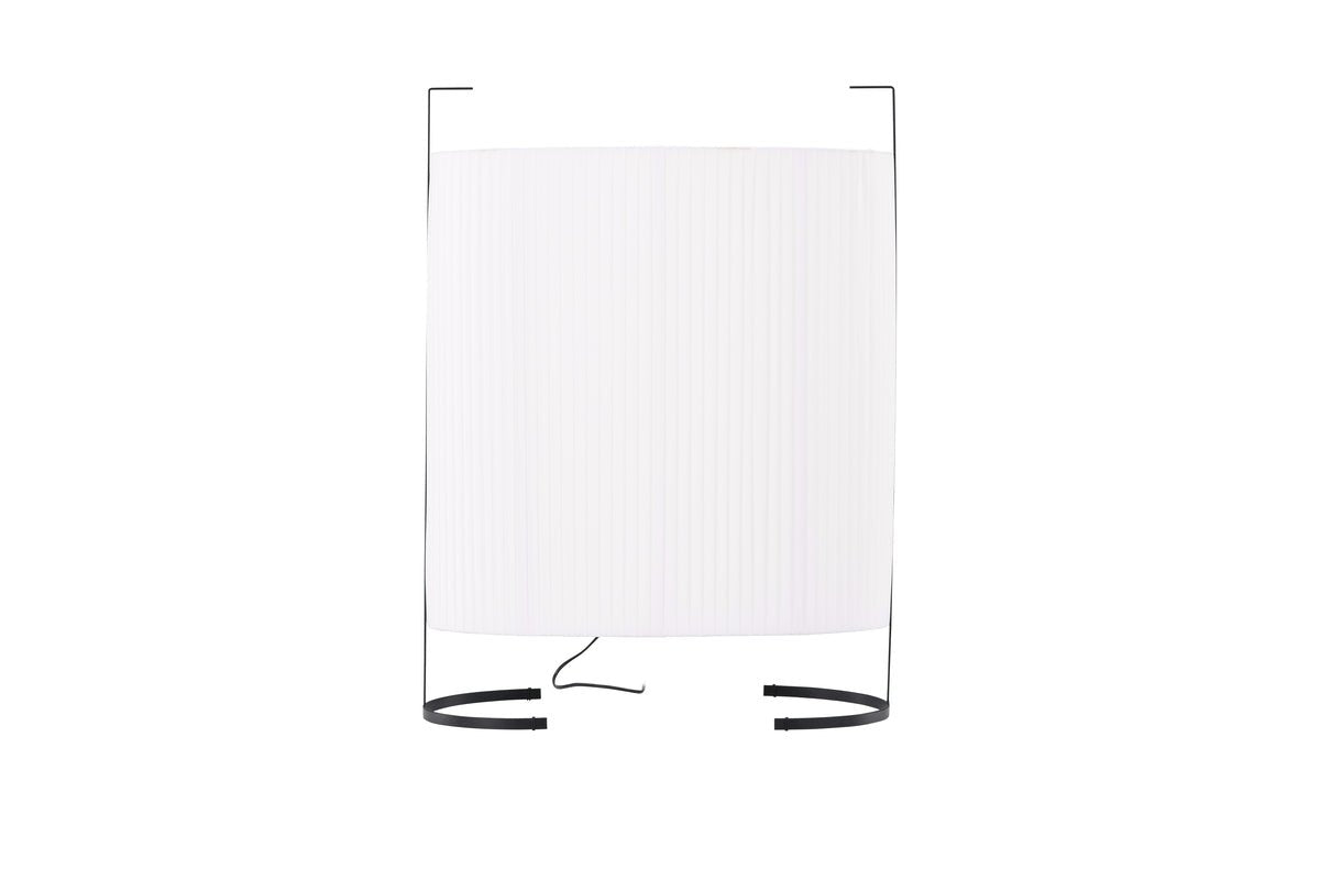 Stehlamp „Solva“ – Héich Stofferlampe a Béis mat schwaarzem Metallgestell (Héicht 80 cm)