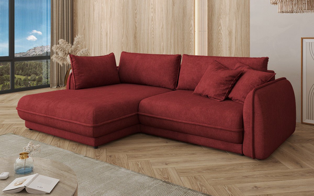 Designer Sofa Mojave II Stoff mat Schloffunktion an Stauraum