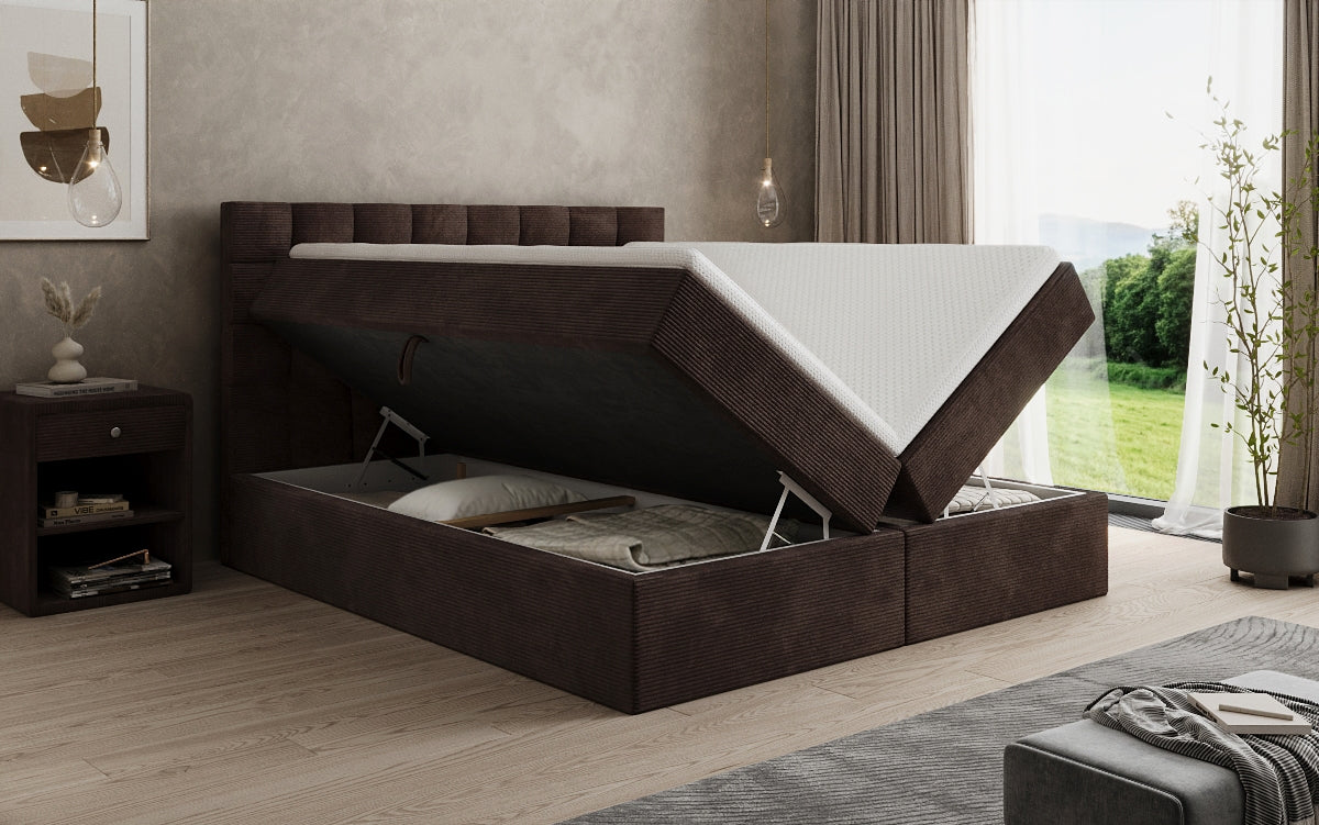 Boxspringbett Como an Cord mat Stauraum