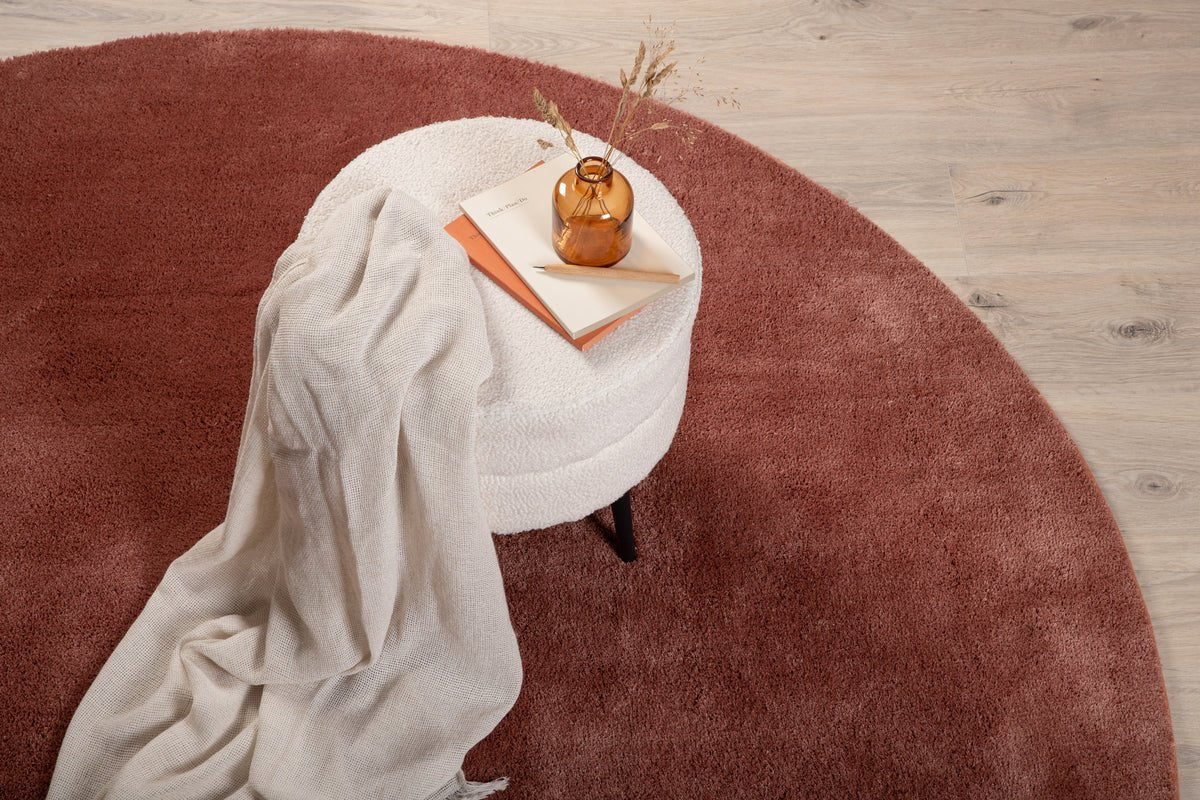 Teppich Vasia – rund mit Glanzoptik aus Polyester