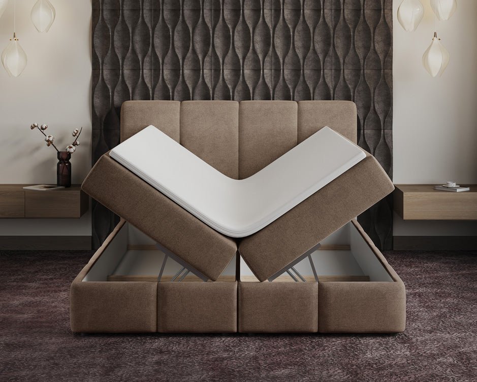 Boxspringbett Venedig Samt mat Stauraum