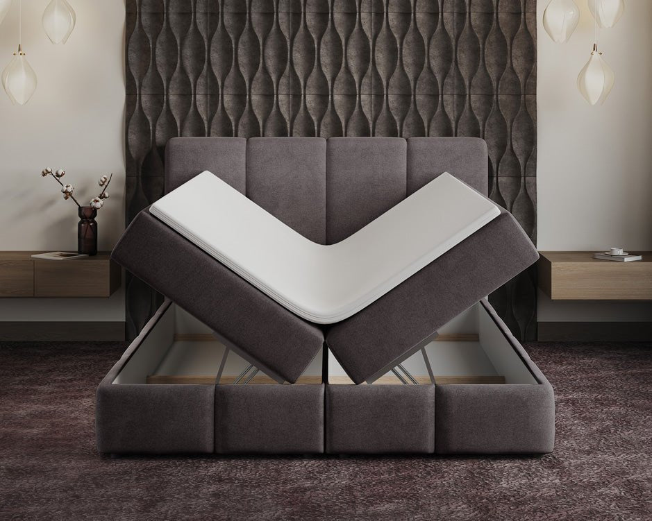 Boxspringbett Venedig Samt mat Stauraum