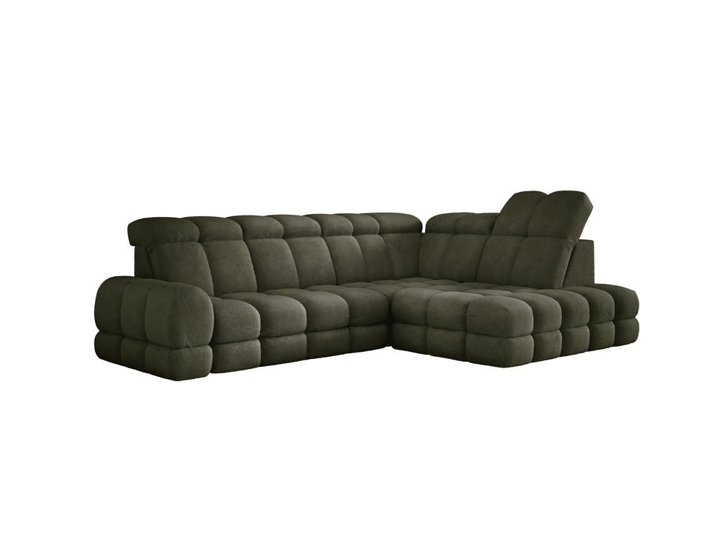 Designer Sofa Lima L with electric sleeping function in bouclé