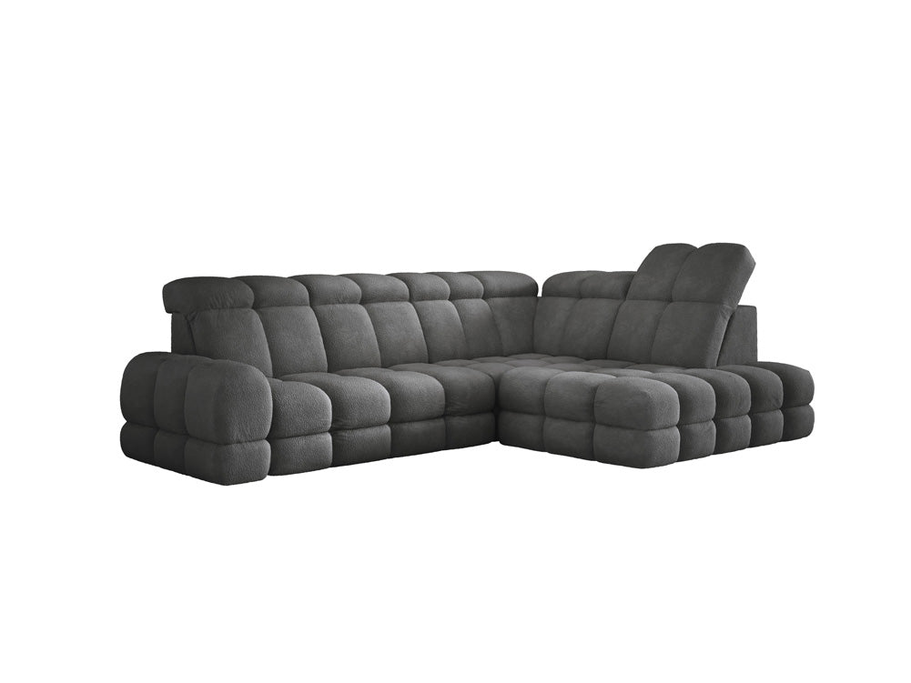 Designer Sofa Lima L with electric sleeping function in bouclé