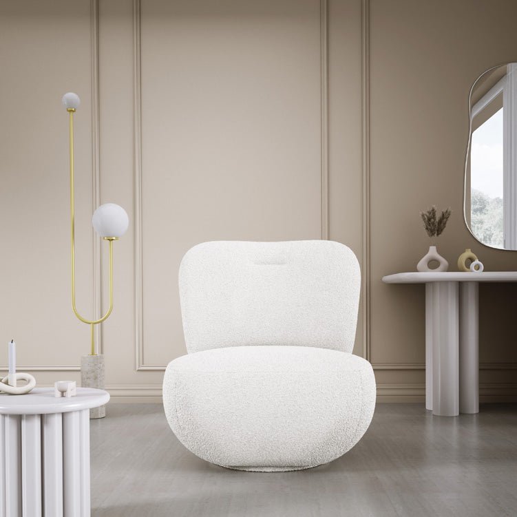Designer Sëtzstull Kyoto 360° Dréifunktioun a Bouclé