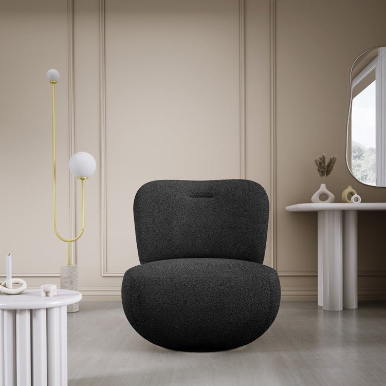 Designer Sëtzstull Kyoto 360° Dréifunktioun a Bouclé