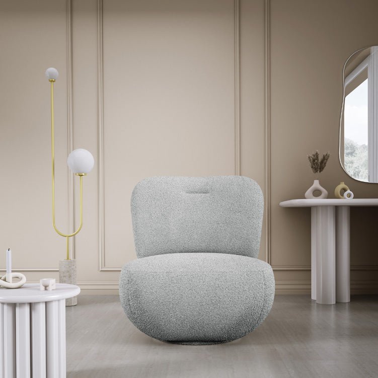 Designer Sëtzstull Kyoto 360° Dréifunktioun a Bouclé