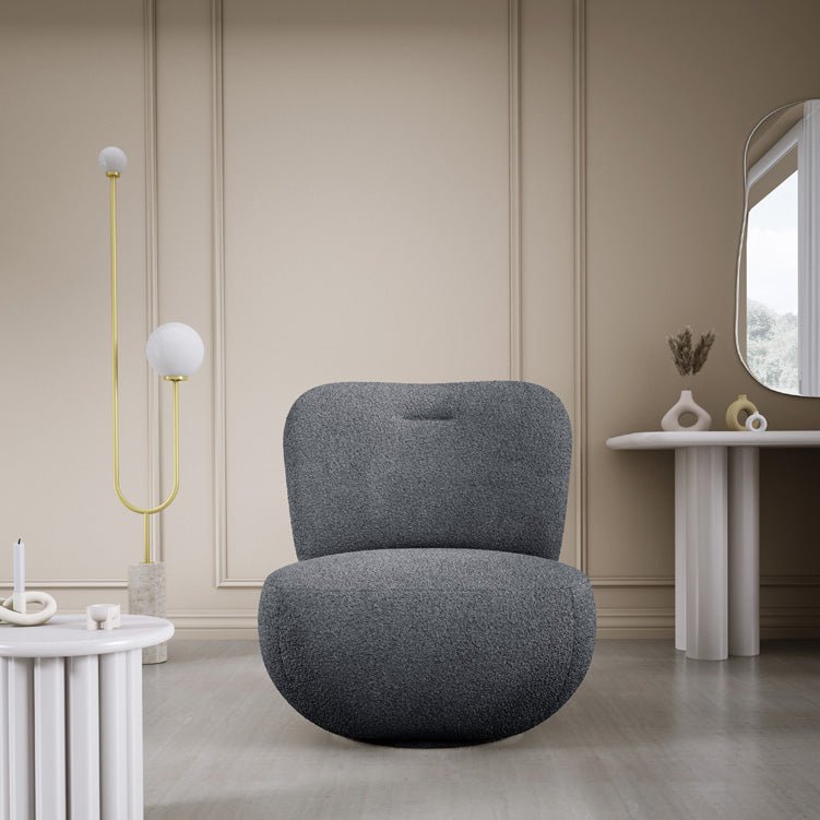 Designer Sëtzstull Kyoto 360° Dréifunktioun a Bouclé