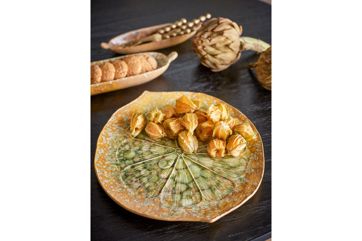 Servierplatte Verde – Steingut mit reaktiver Glasur