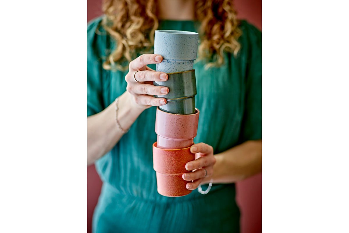 Becher-Set Marola – Faarweg Steingutt (4-Deel)