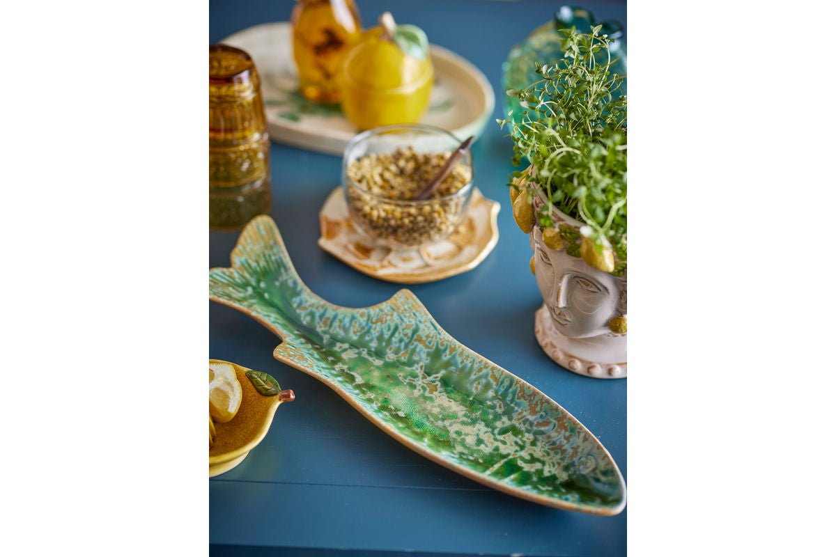 Servierplack Eirun - aus Steingut hiergestallt - Fëschform