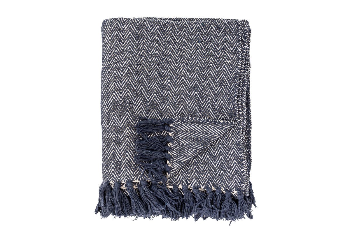 Tagesdecke Ayar – Fischgrätenmuster aus recycelter Baumwolle