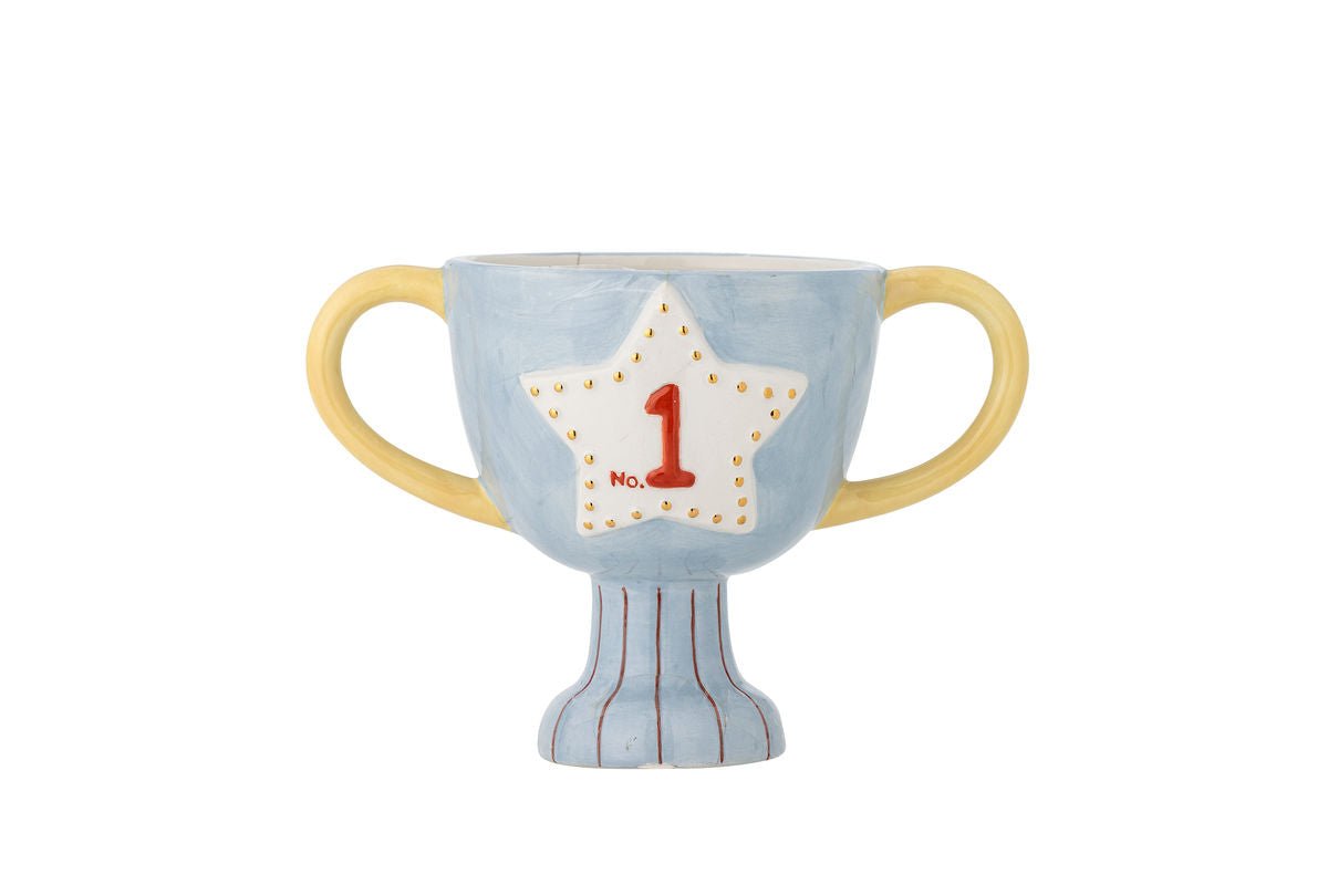 Kinder-Blumentopf Champion Leo – Keramik in Pokalform