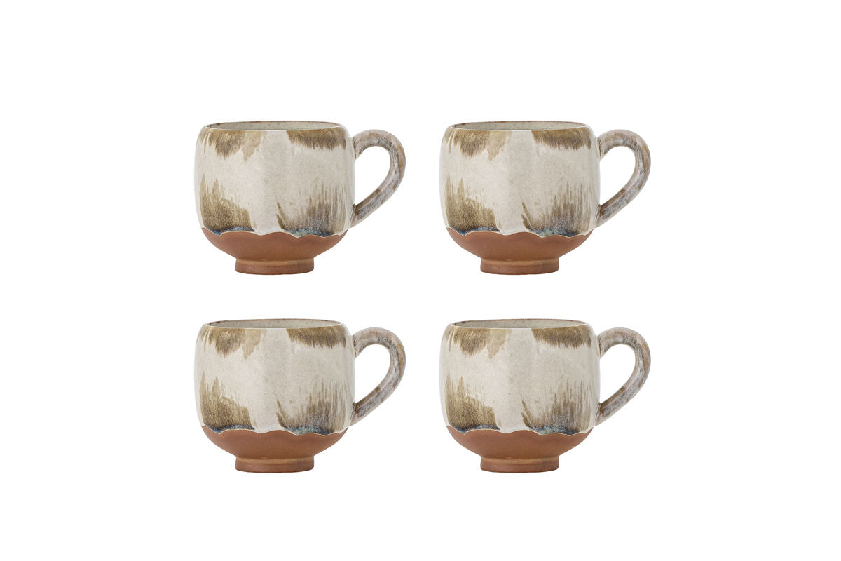 Tassenset „Salen“ – Brongt Steingut (4-Deel)