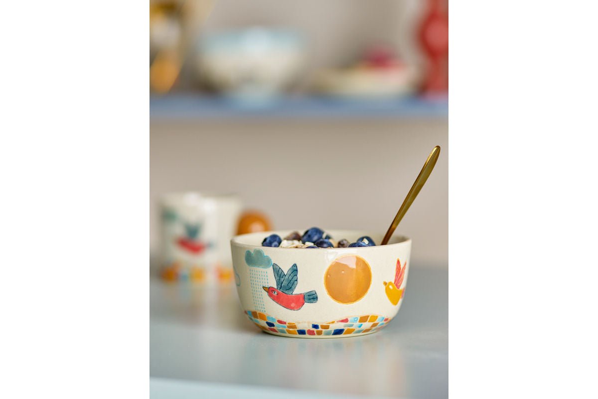 Schale Zephyr – Natur, aus Steingut gefertigt