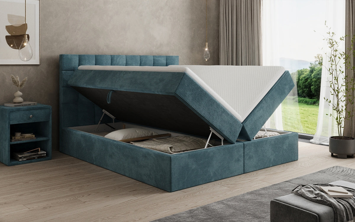 Boxspringbett Como an Cord mat Stauraum
