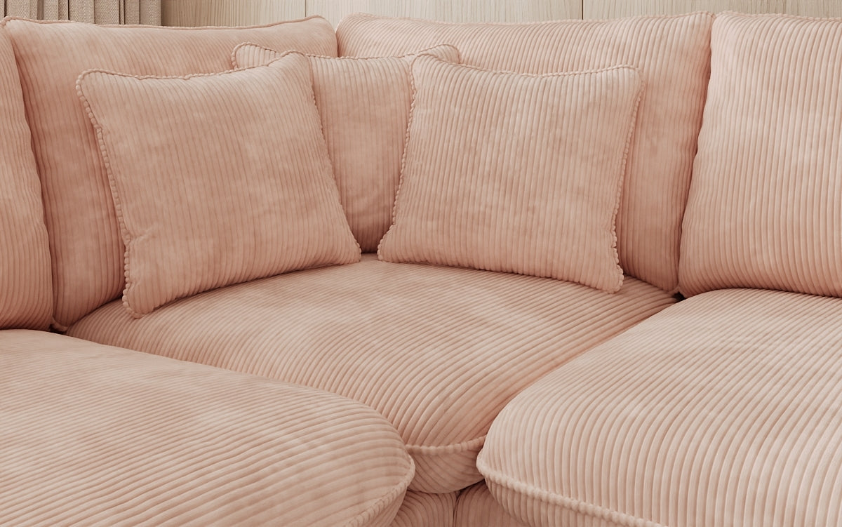 Designer-Ecksofa Laguna mat Metallféiss a Cord