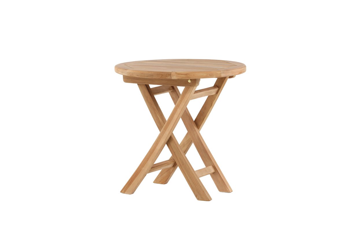 Kaffisdësch Hans - Ø50 mat Teakholz an natierlecher Optik