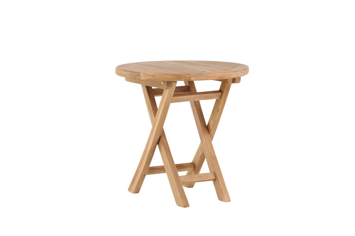 Kaffisdësch Hans - Ø50 mat Teakholz an natierlecher Optik