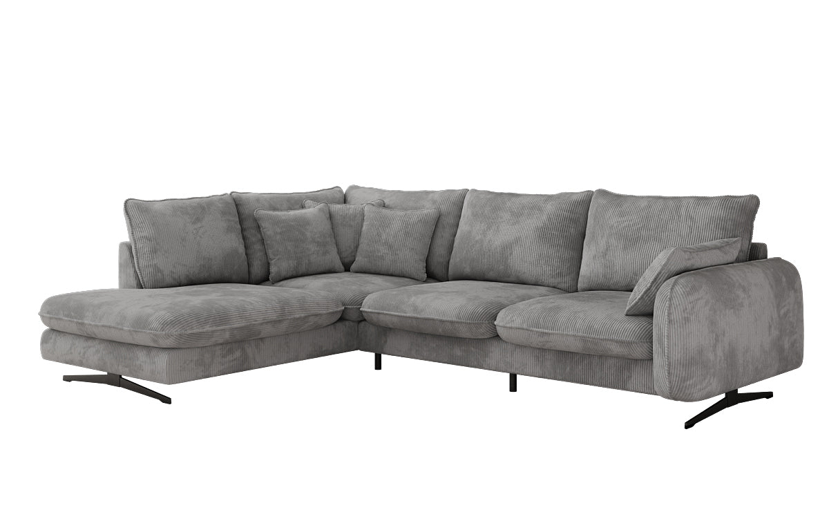 Designer-Ecksofa Laguna mat Metallféiss a Cord