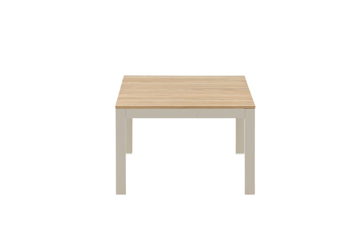 Garten Couchtisch Alanu - ein Materialmix aus Aluminium und Teakholz