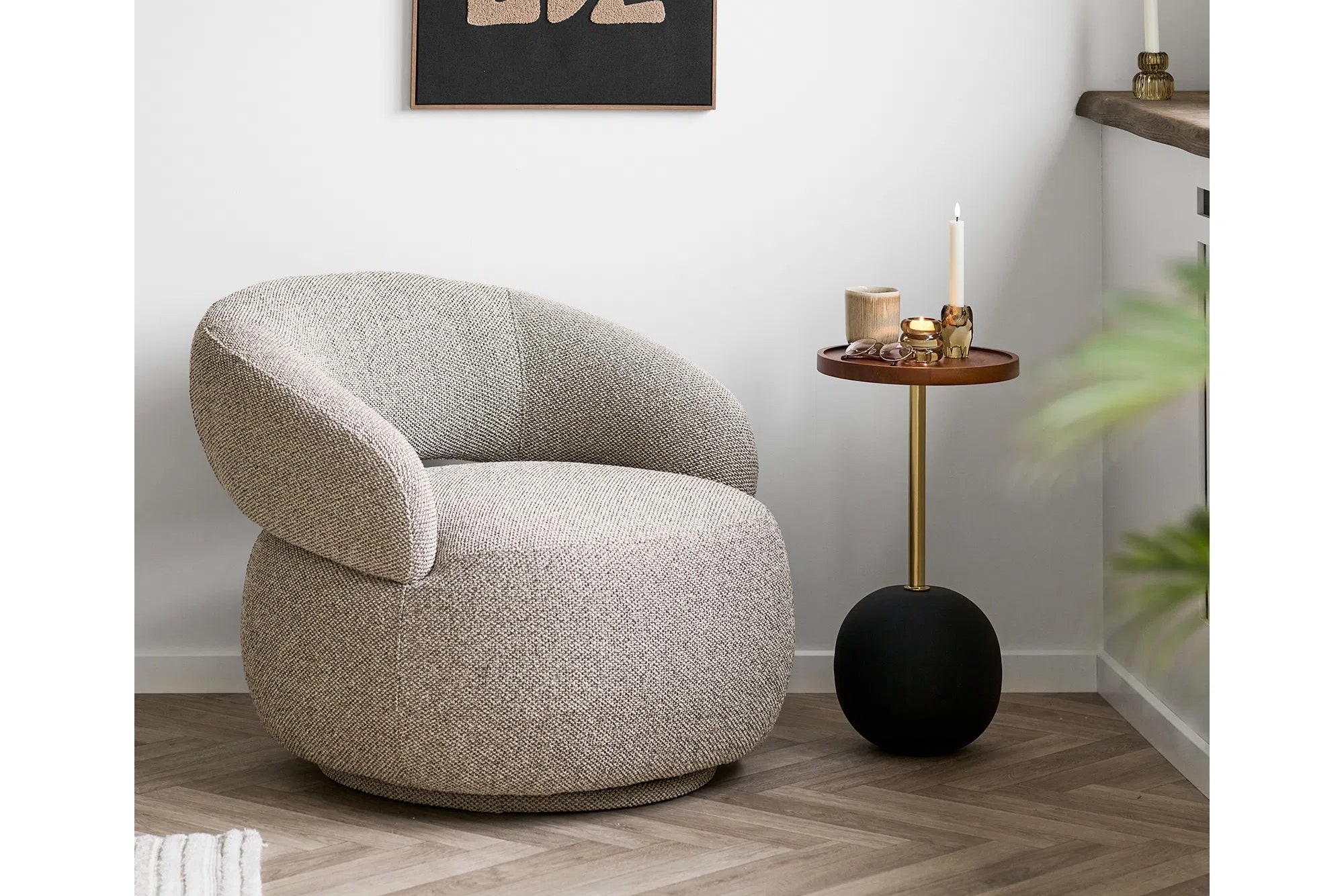 Beistelltisch Selviona – Aus Stahl mat Mangoholz