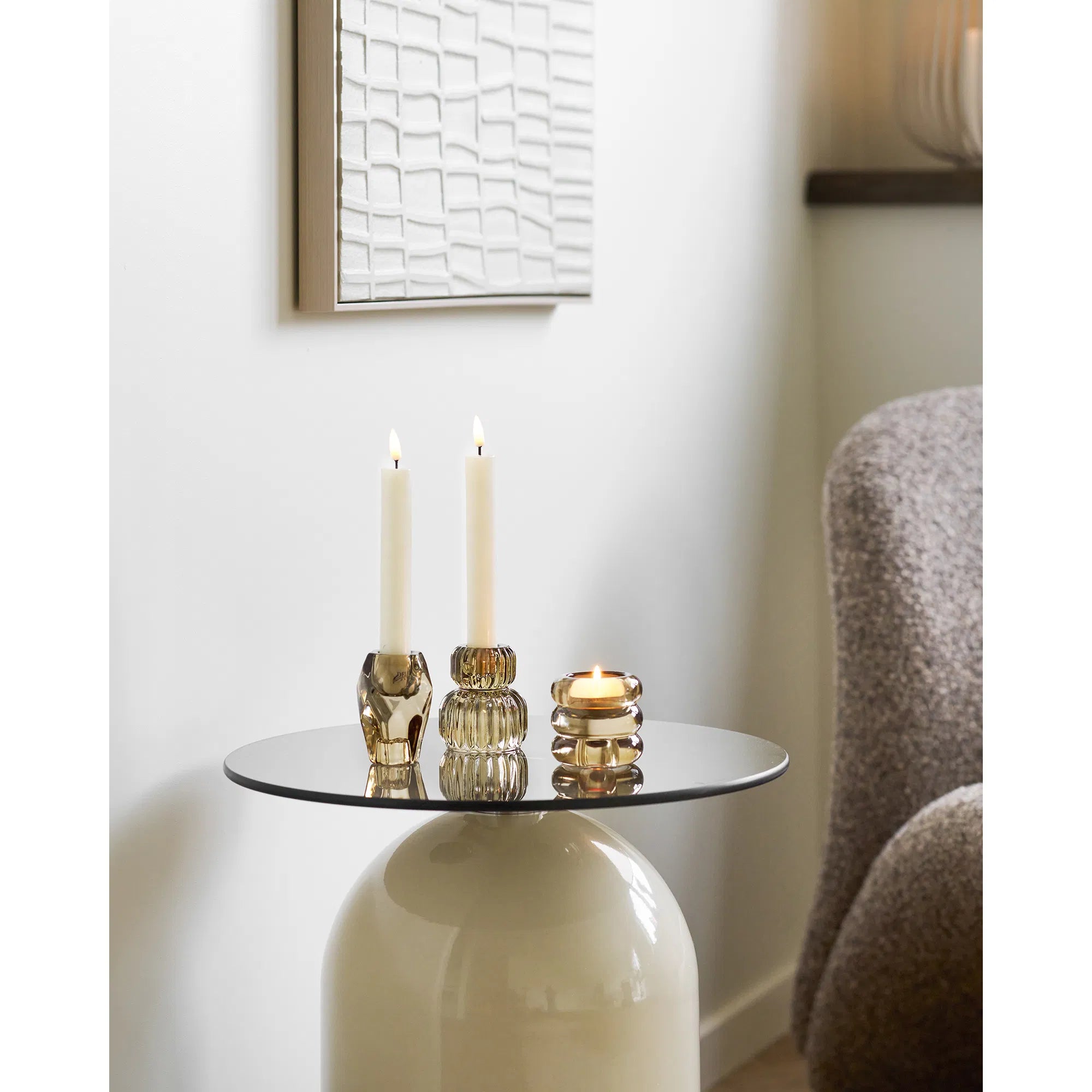 Beistelltisch Aurevik – mat gehärteter Glasplack