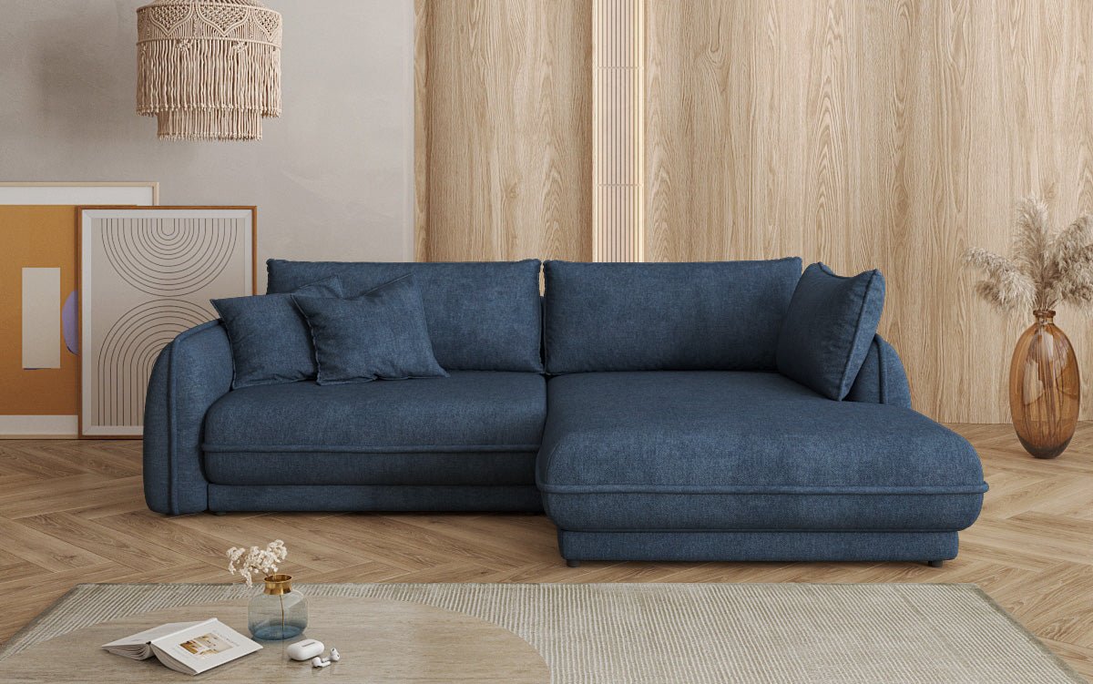 Designer Sofa Mojave II Stoff mat Schloffunktion an Stauraum