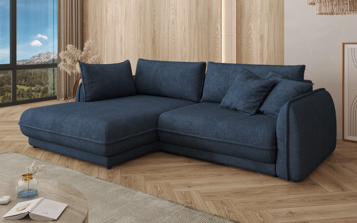 Designer Sofa Mojave II Stoff mat Schloffunktion an Stauraum