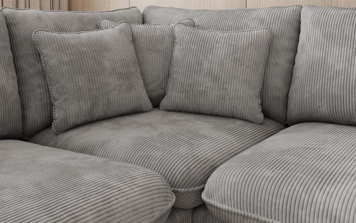 Designer-Ecksofa Laguna mat Metallféiss a Cord