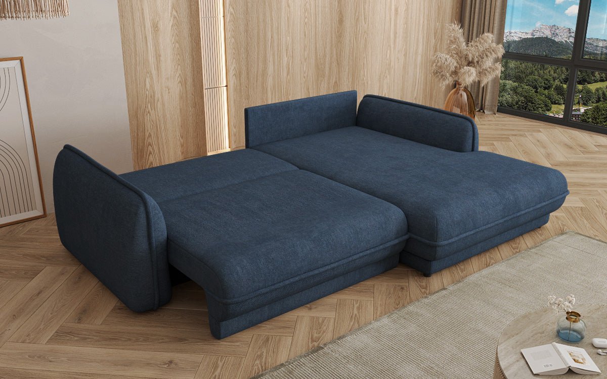 Designer Sofa Mojave II Stoff mat Schloffunktion an Stauraum