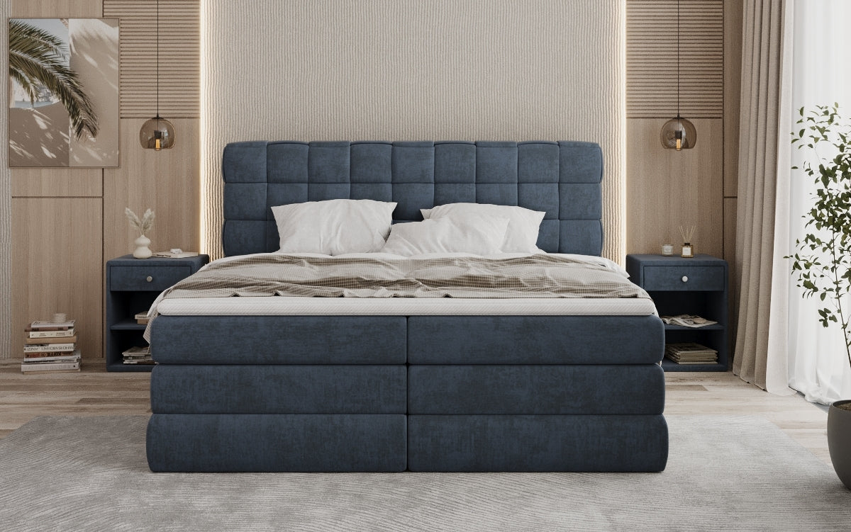 Boxspringbett Trama mit Stauraum in Samt
