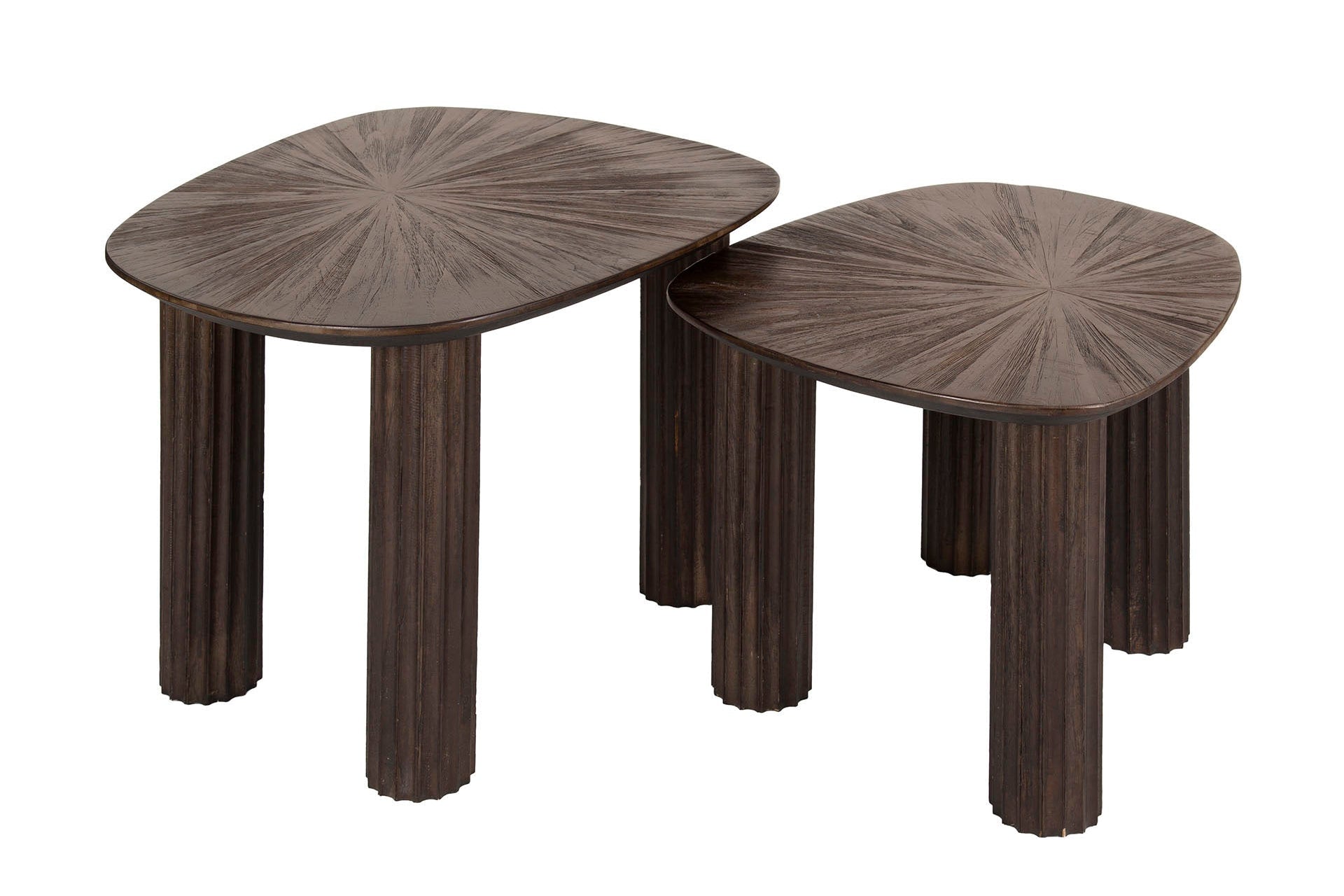 Couchtisch Kivara - 2er Set aus hochwertigem Teakholz im Viereck-Design