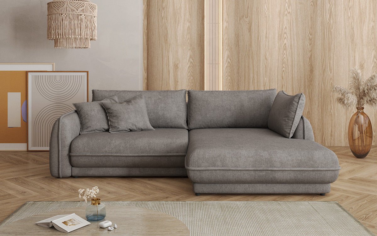 Designer Sofa Mojave II Stoff mat Schloffunktion an Stauraum