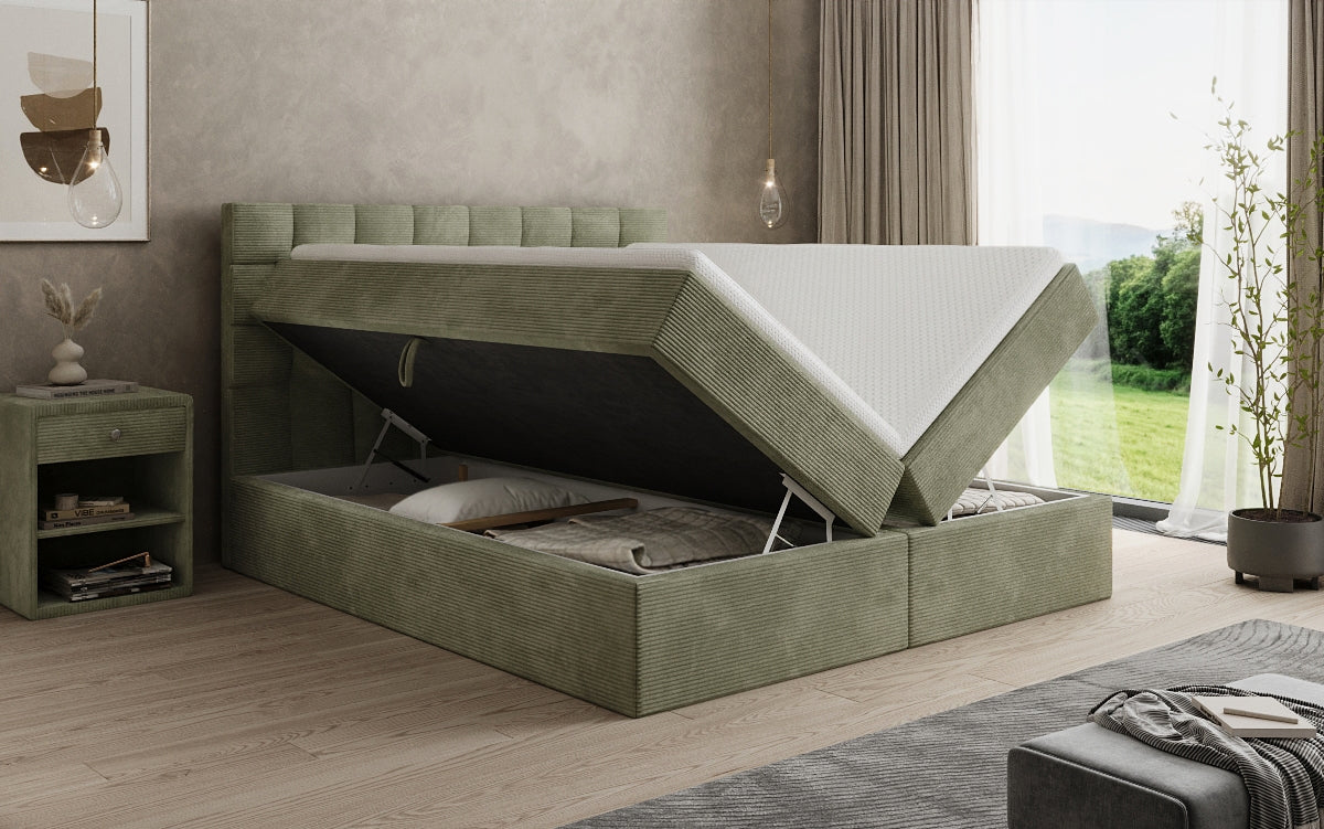 Boxspringbett Como an Cord mat Stauraum