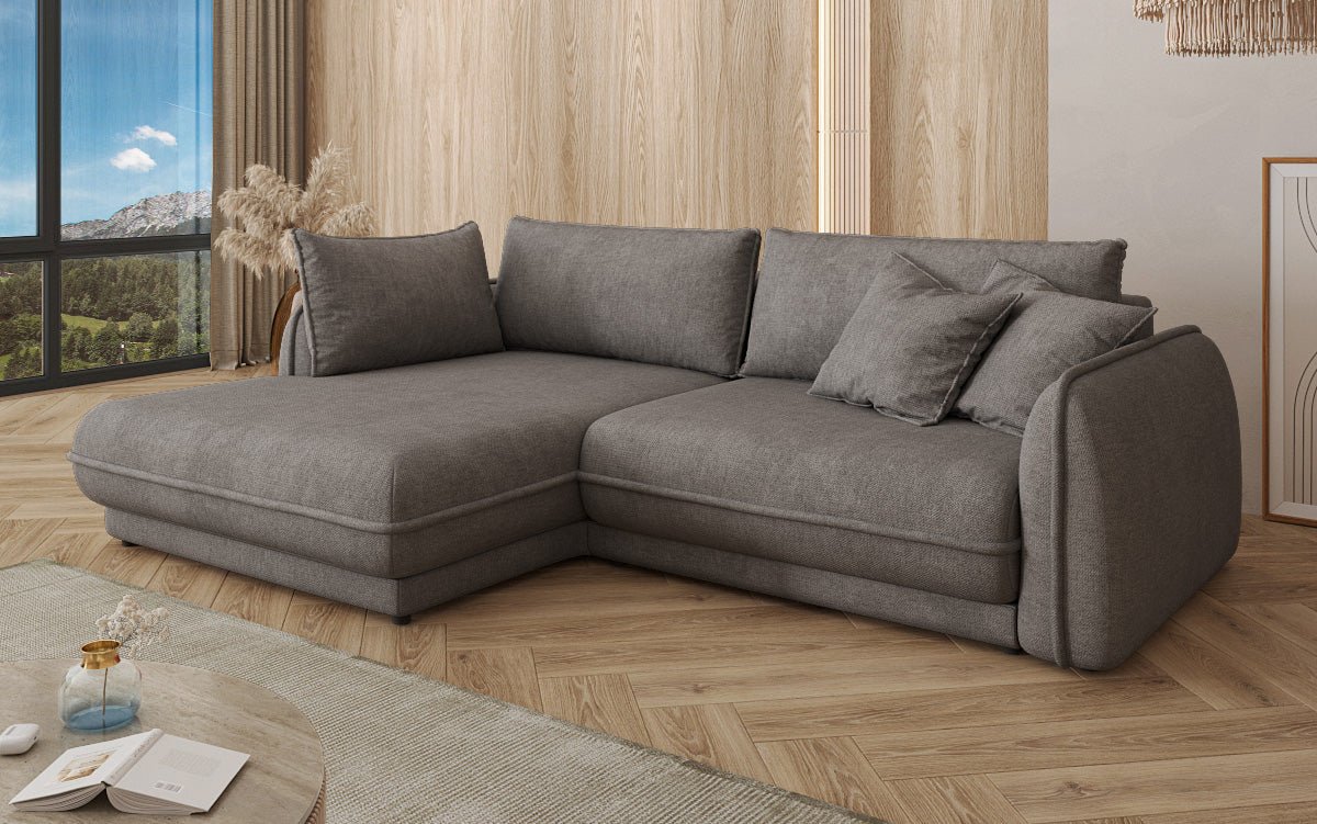 Designer Sofa Mojave II Stoff mat Schloffunktion an Stauraum