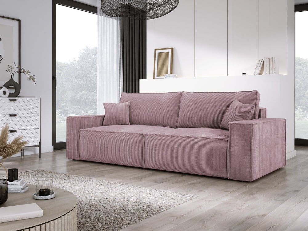 Designer Sofa Velanova 3 Sitzer Cord mit Schlaf- und Klappfunktion