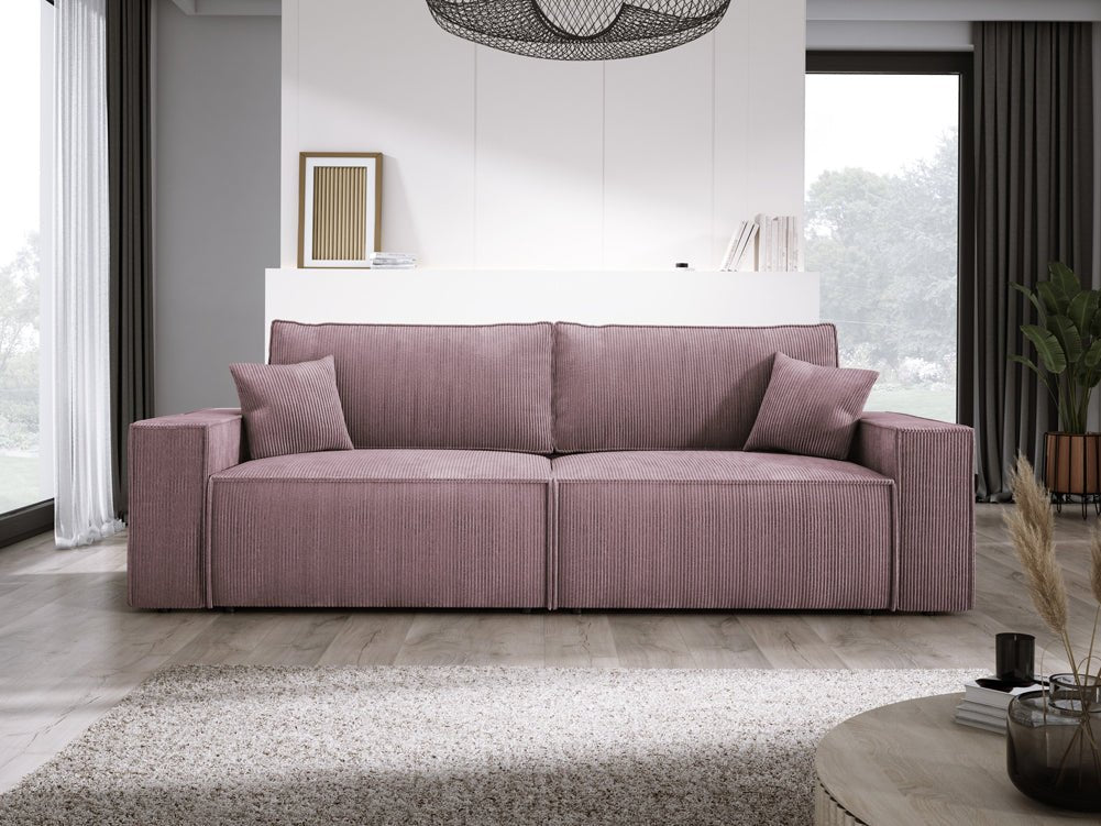 Designer Sofa Velanova 3 Sitzer Cord mit Schlaf- und Klappfunktion
