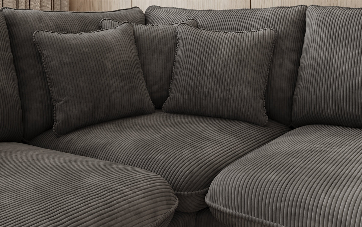 Designer-Ecksofa Laguna mat Metallféiss a Cord
