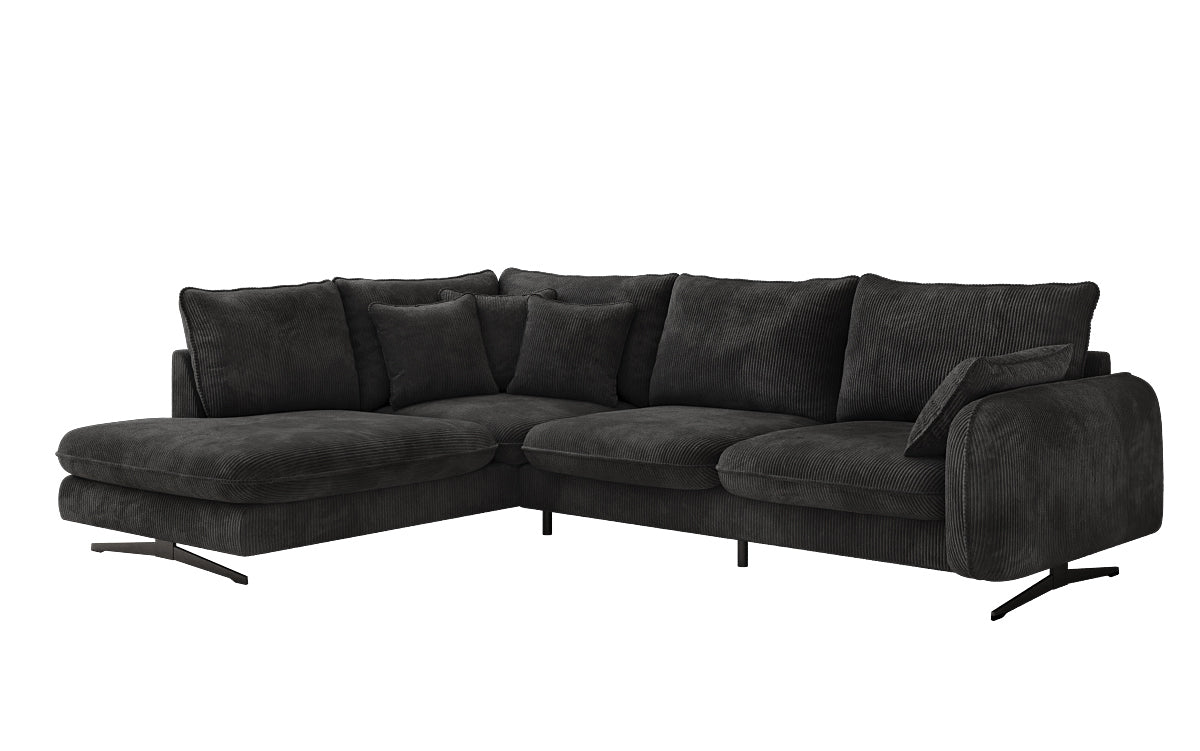 Designer-Ecksofa Laguna mat Metallféiss a Cord