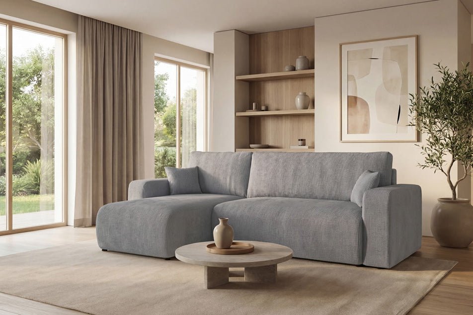 Designer-Sofa Calva mat Schlof- a Klappfunktioun a Cord