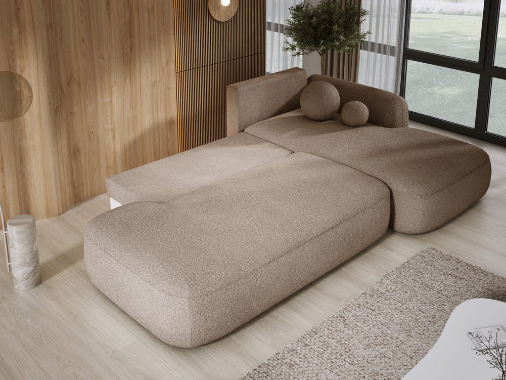 Canapé designer Babu Bouclé avec fonction couchage et rabattable