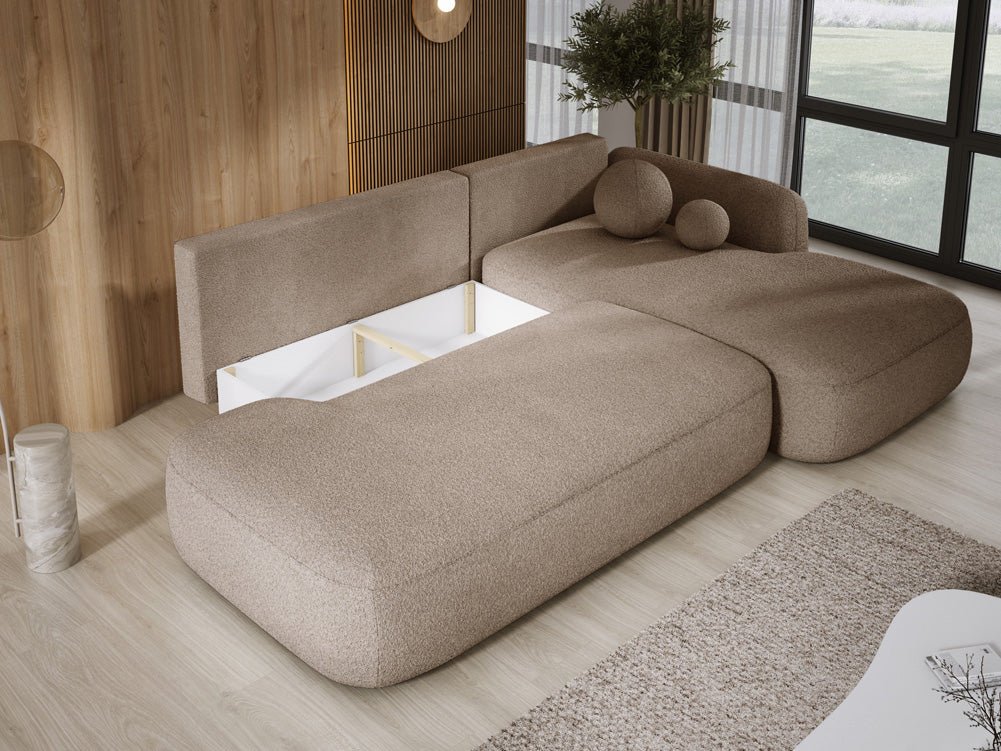 Canapé designer Babu Bouclé avec fonction couchage et rabattable