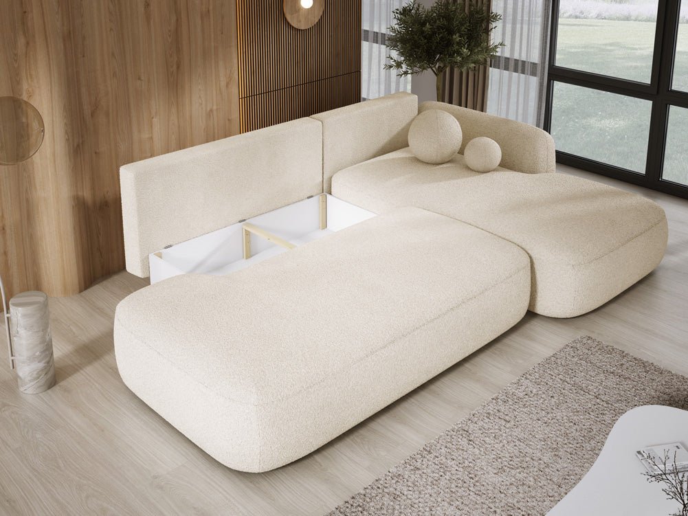 Canapé designer Babu Bouclé avec fonction couchage et rabattable