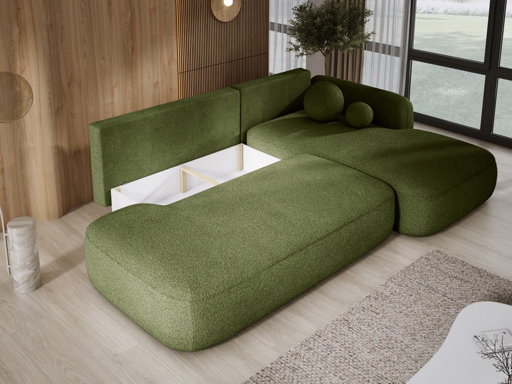 Canapé designer Babu Bouclé avec fonction couchage et rabattable